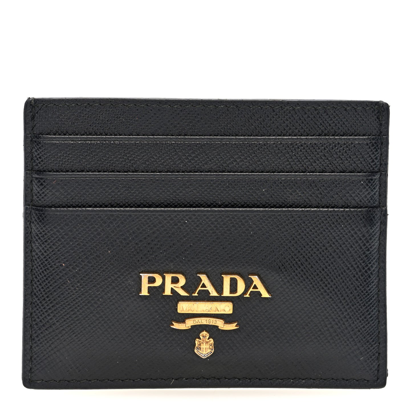 Saffiano Metal Logo Card Case Black