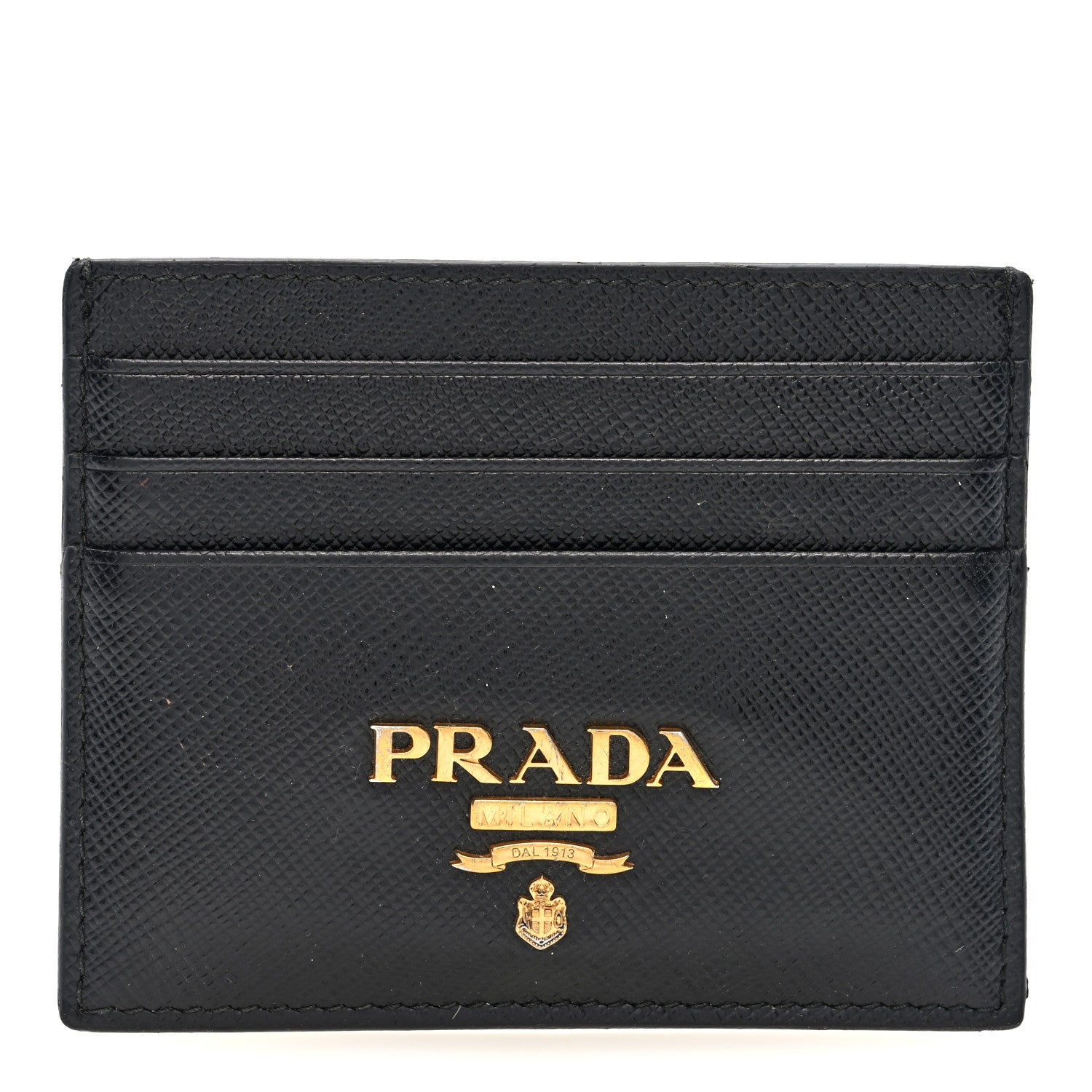 Prada Saffiano Metal Logo Card Case Black 1 of 6