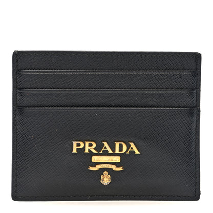 Prada Saffiano Metal Logo Card Case Black 1 of 6