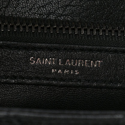 Saint Laurent Sheepskin Matelasse Chevron Monogram Medium College Bag Black 7 of 11