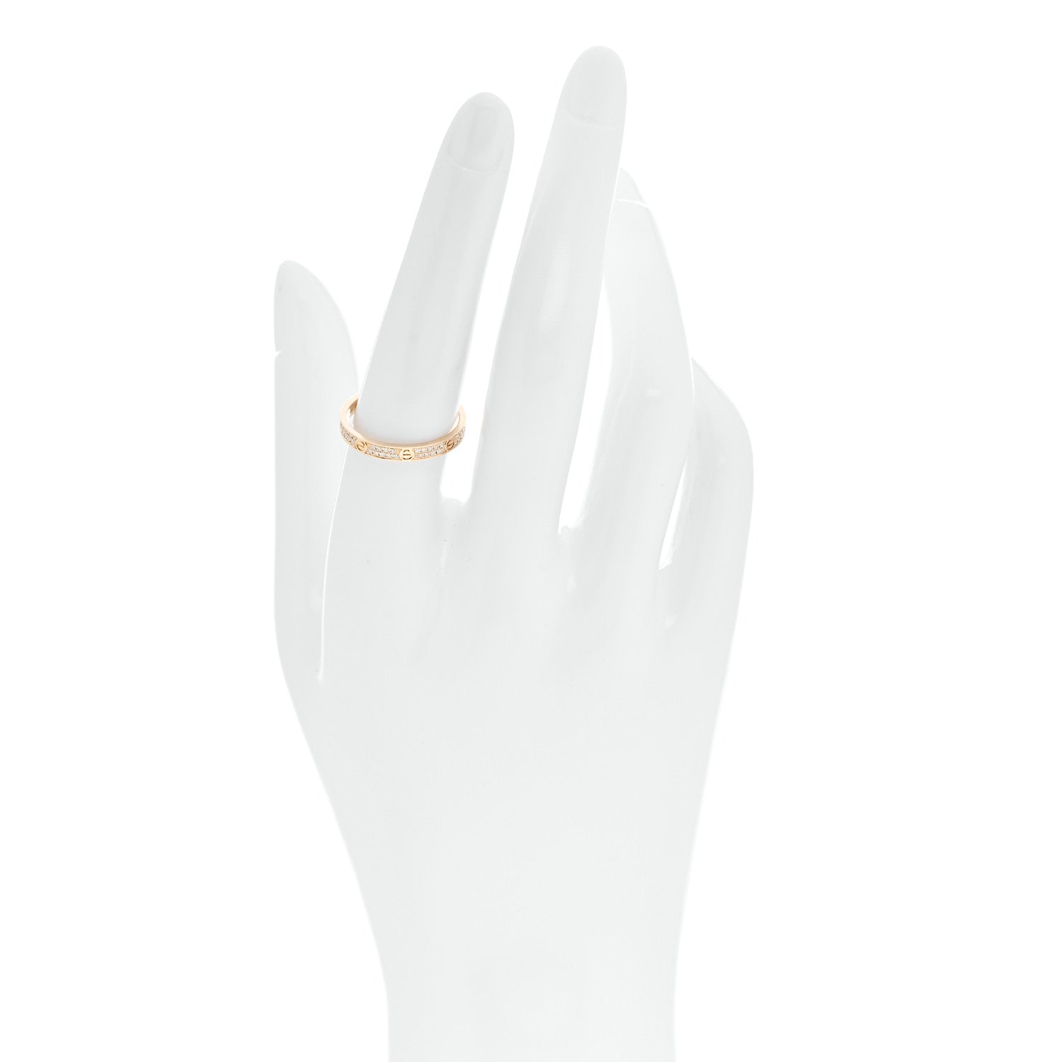 Cartier 18K Yellow Gold Diamond 2.6mm LOVE Paved Band Ring 55 7.25 2 of 5