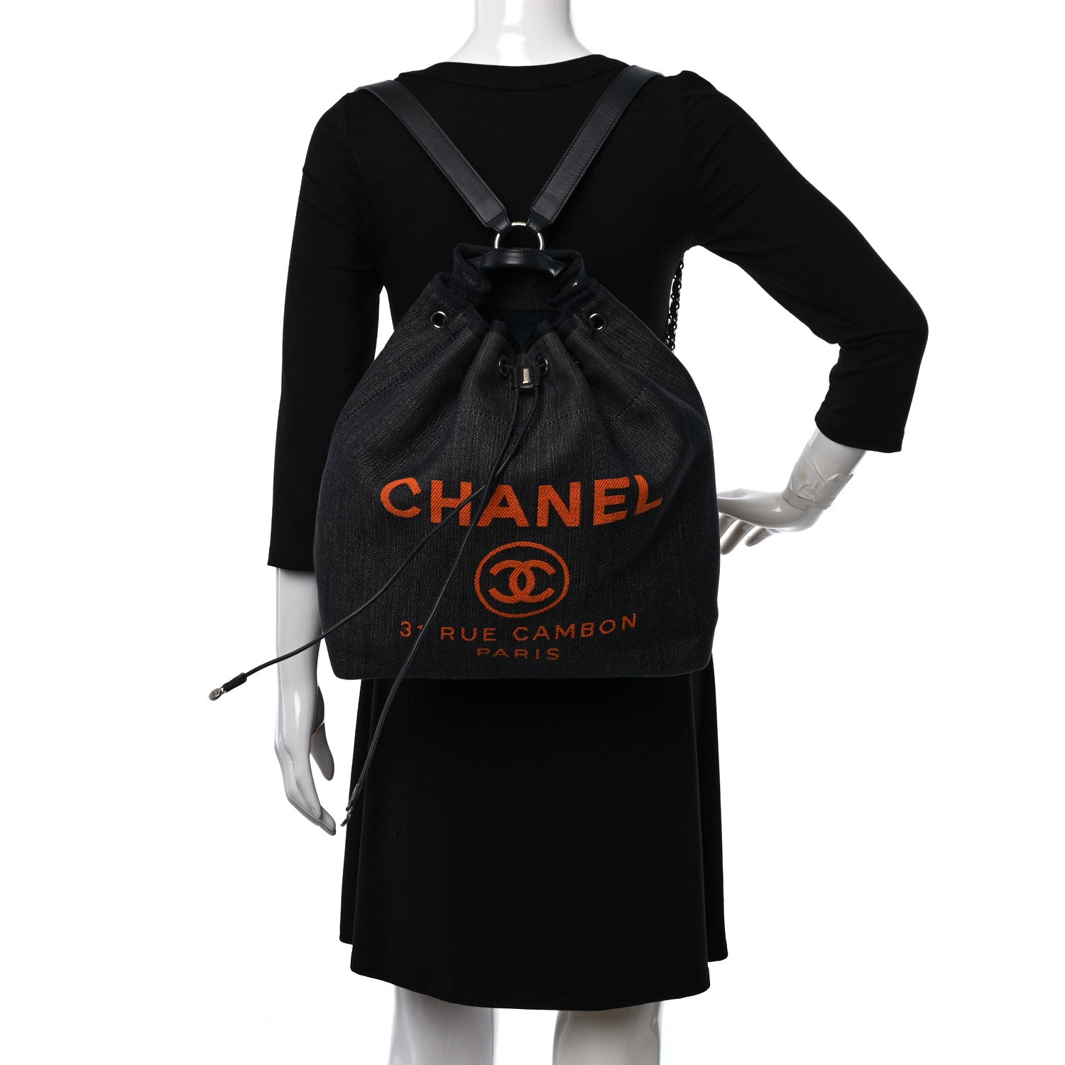 Chanel Canvas Large Deauville Backpack Denim Blue 2 of 9