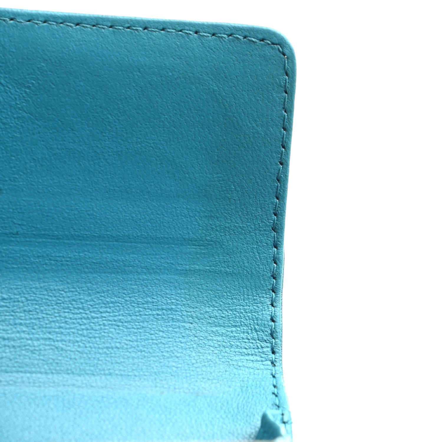 Chanel Lambskin Camellia Embossed Flap Card Holder Blue 9 of 10
