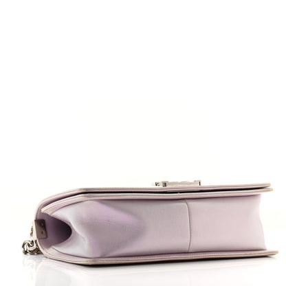 Chanel Metallic Lambskin Chevron Quilted Medium Boy Flap Purple 4 of 13