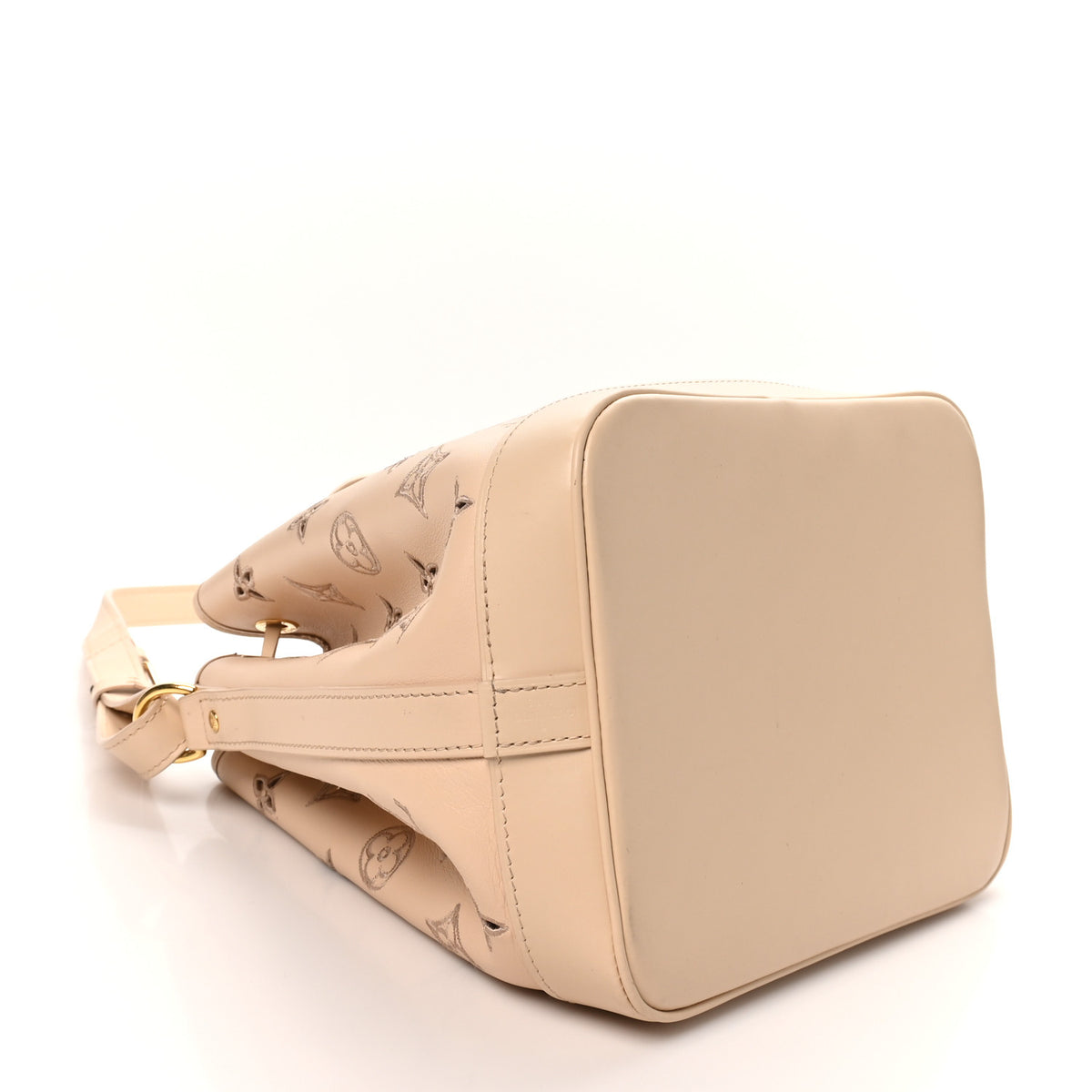 Louis Vuitton Calfskin Monogram Cutout Petit Noe Neutral 4 of 9