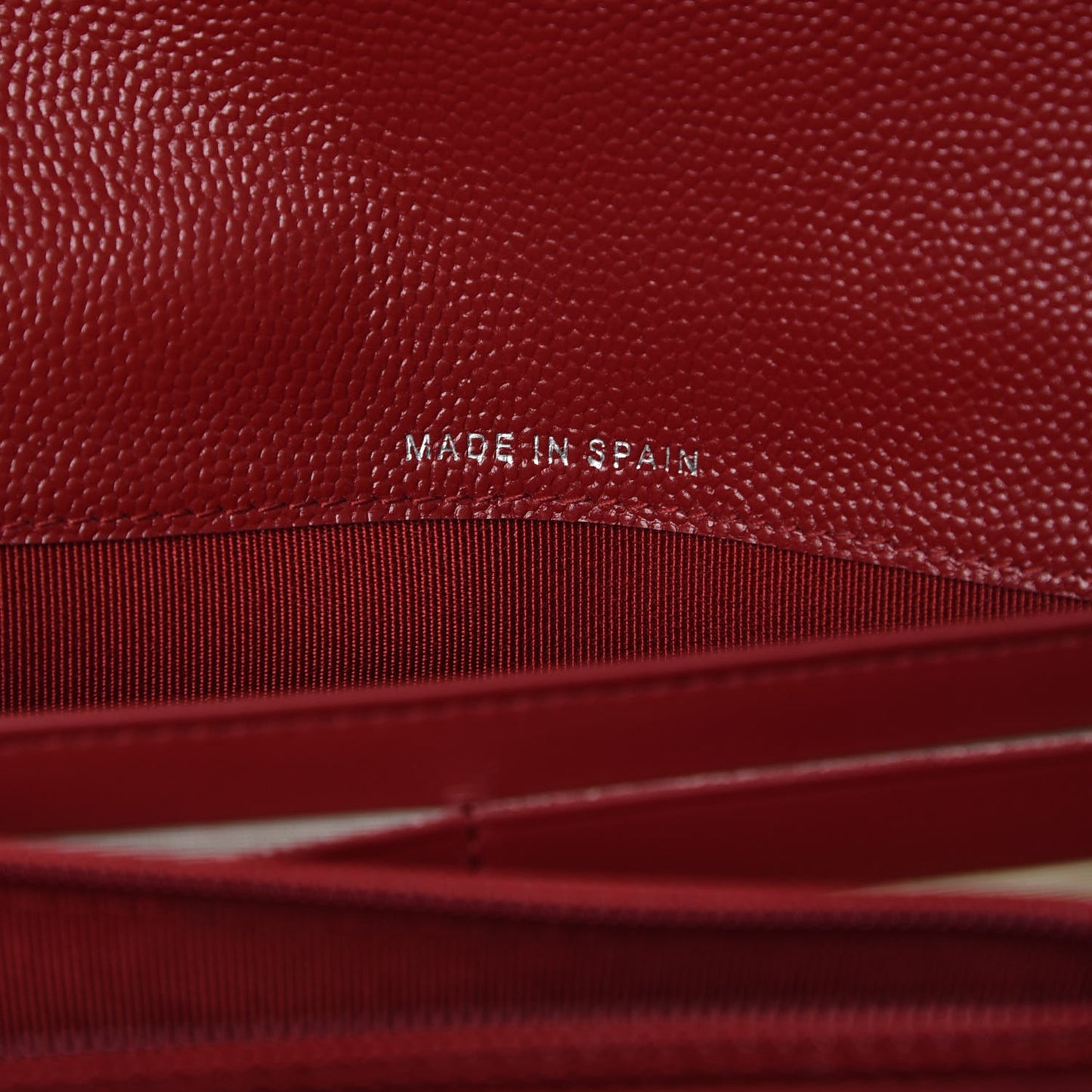 Caviar Quilted Large Gusset Flap Wallet Dark Red