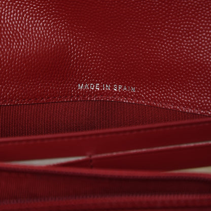 Chanel Caviar Quilted Large Gusset Flap Wallet Dark Red 7 of 10