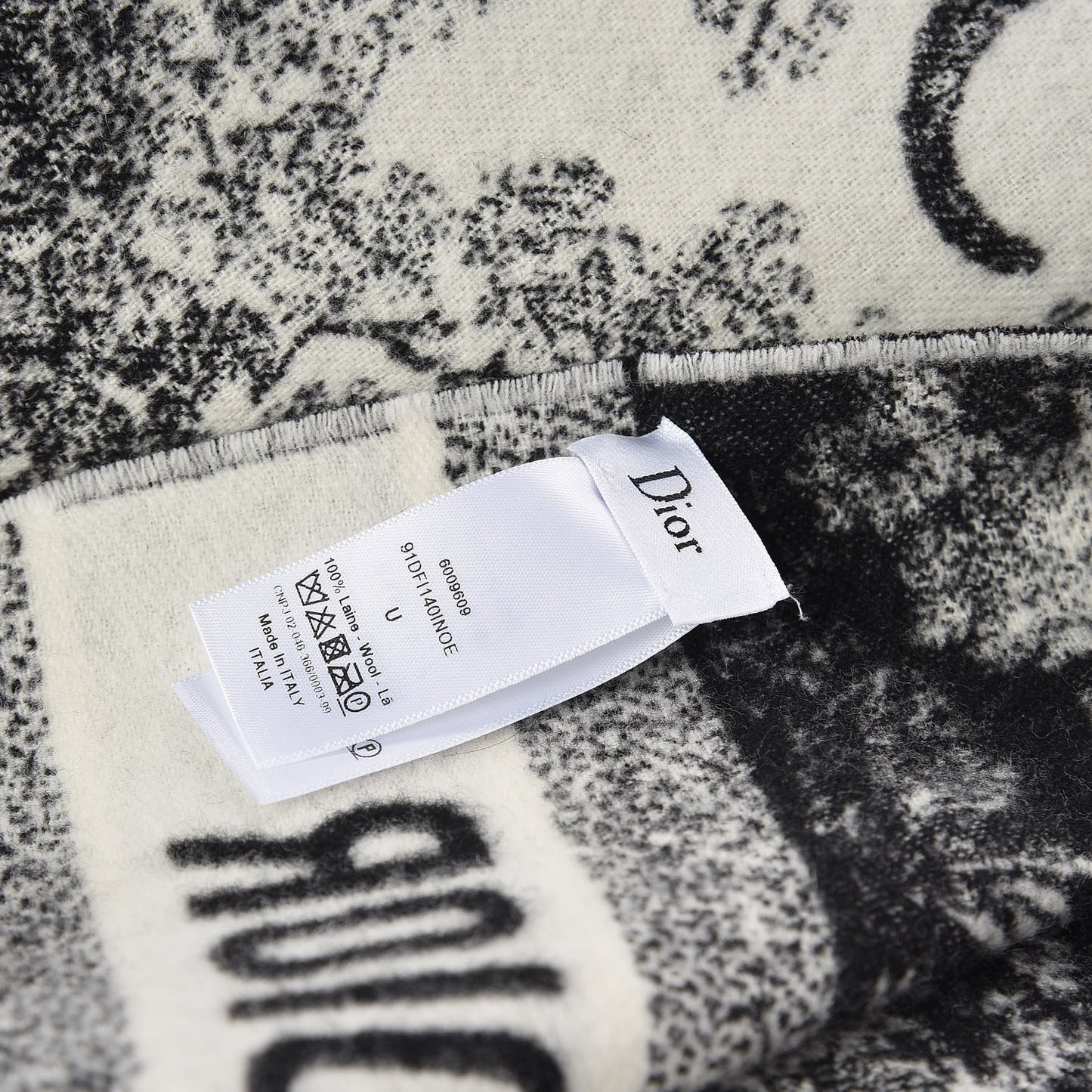 Wool Toile de Jouy Throw Black