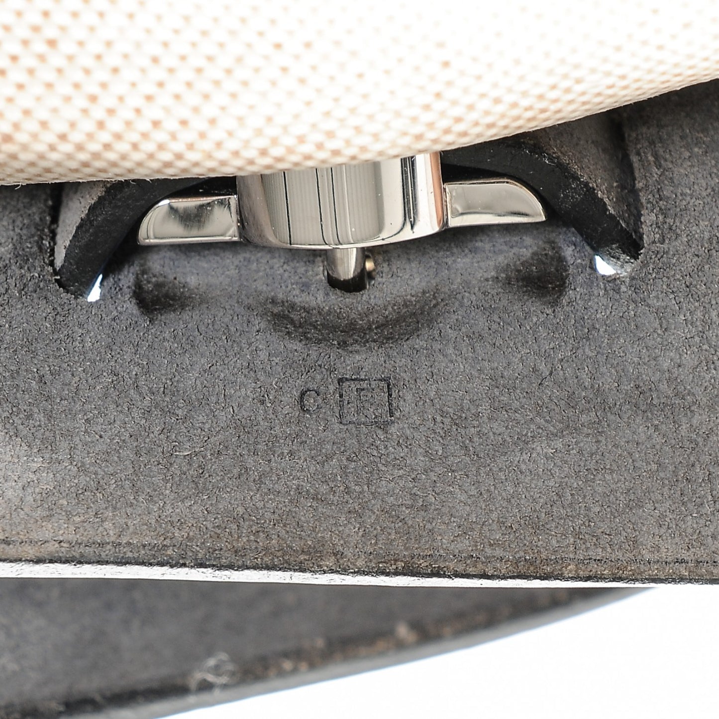 Toile Calfskin Herbag Zip 39 MM Natural Bleu