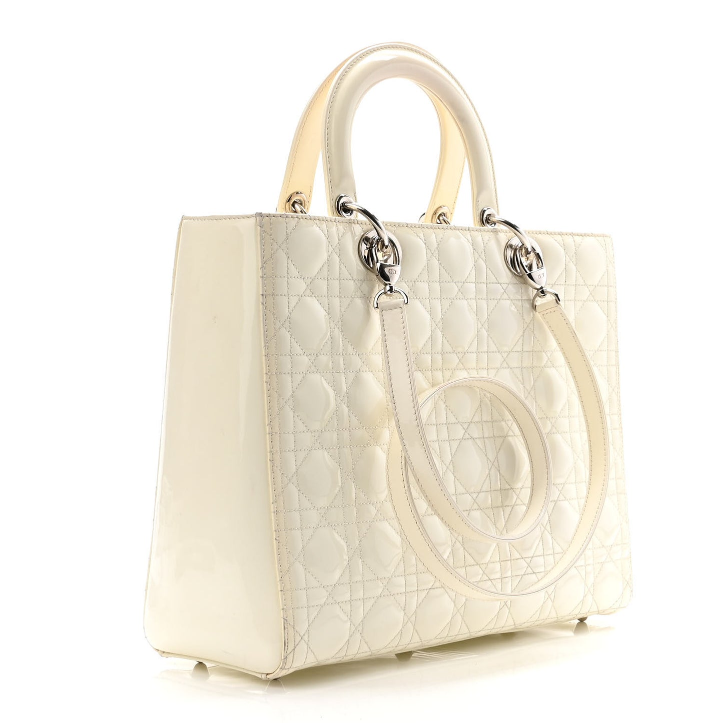 Patent Cannage Large Lady Dior White