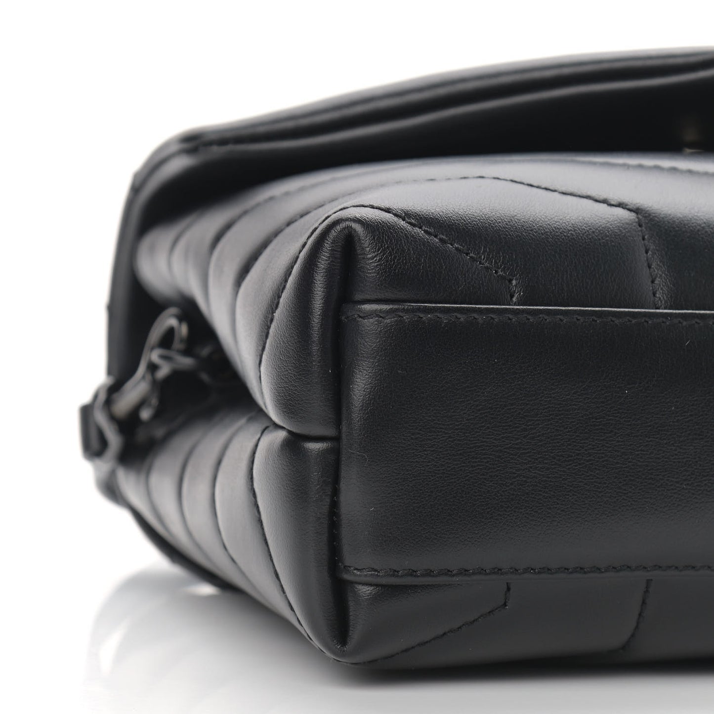 Calfskin Y Quilted Monogram Toy Loulou Crossbody Bag Black