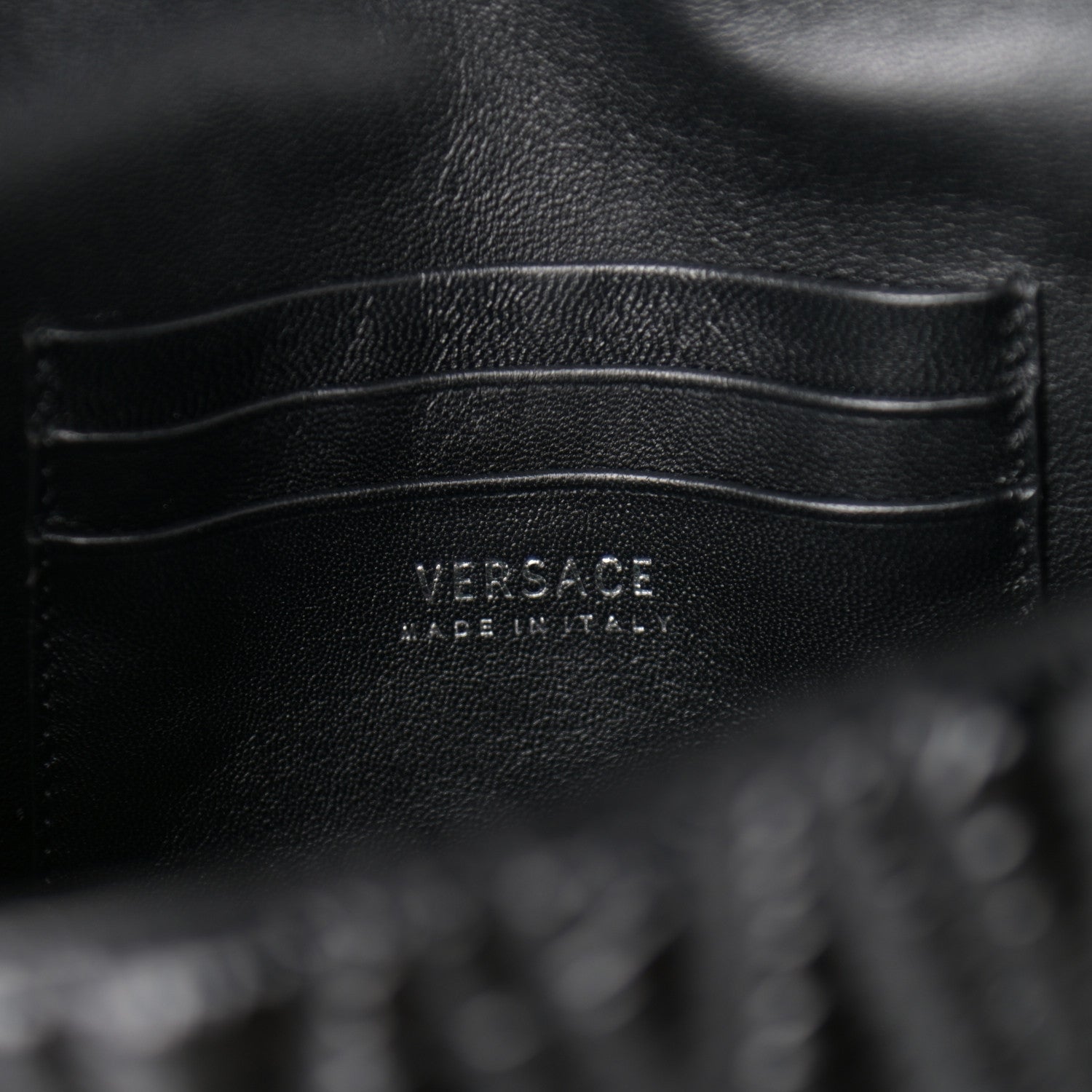 Versace Patent Nappa Quilted Virtus Shoulder Bag Black 6 of 10