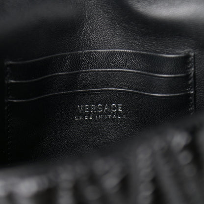 Versace Patent Nappa Quilted Virtus Shoulder Bag Black 6 of 10