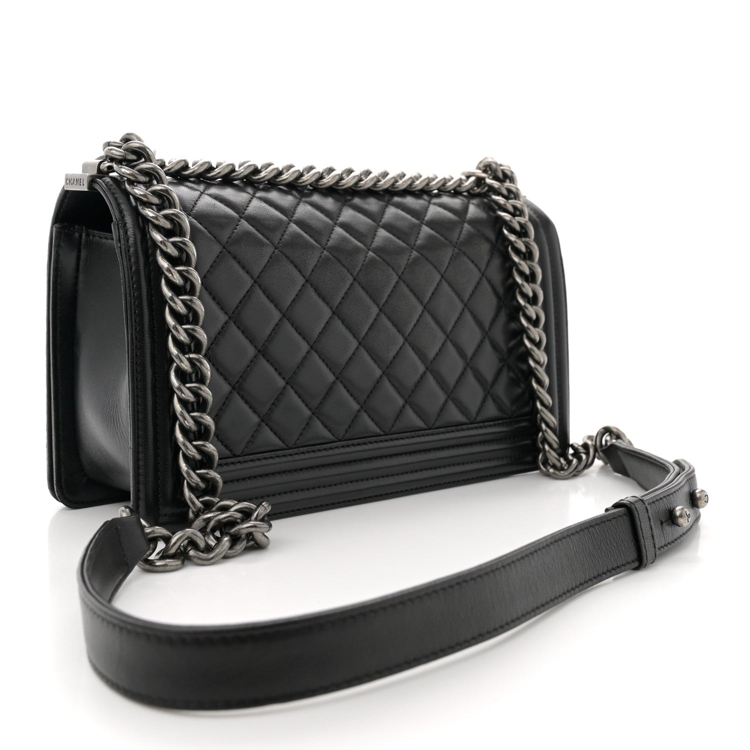 Chanel Lambskin Quilted Medium Boy Flap Black 3 of 11