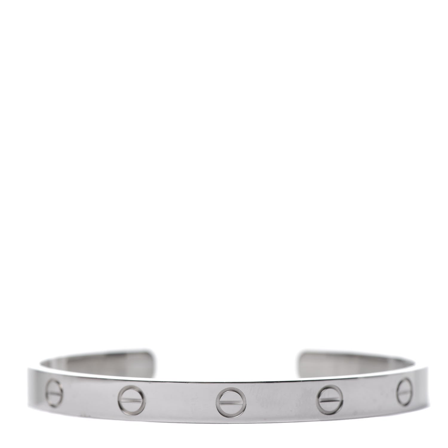 Cartier 18K White Gold LOVE Cuff Bracelet 18 2 of 5