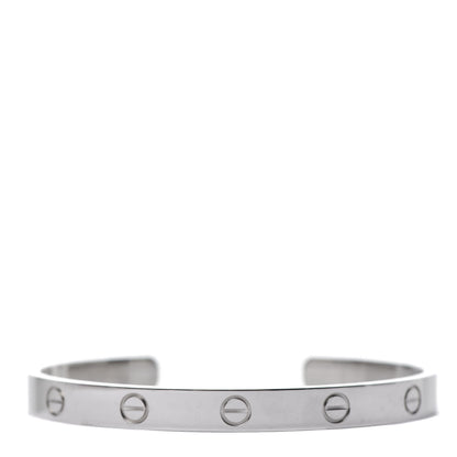 Cartier 18K White Gold LOVE Cuff Bracelet 18 2 of 5