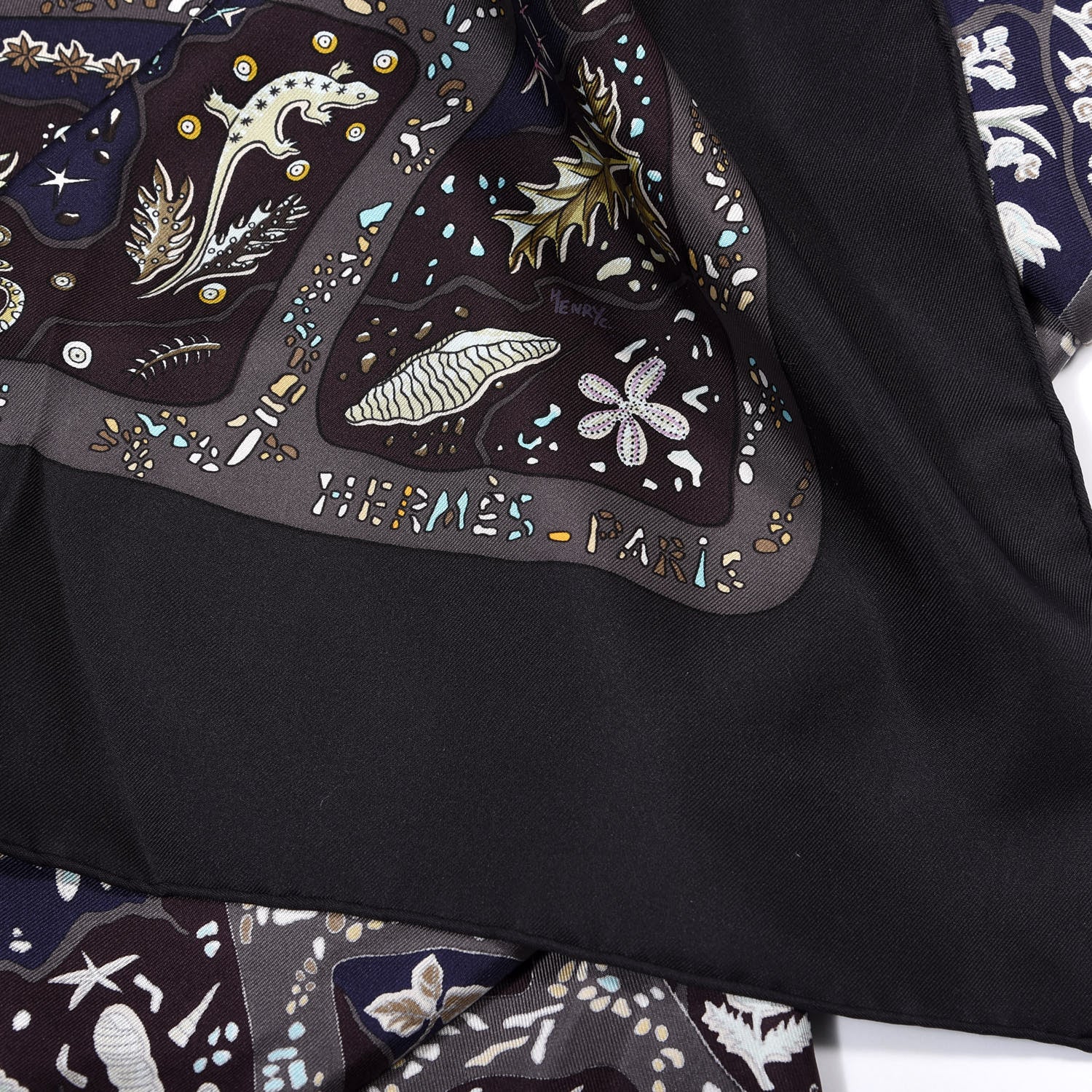 Hermes Silk Chemins De Garrigue Scarf 90 Black 2 of 5