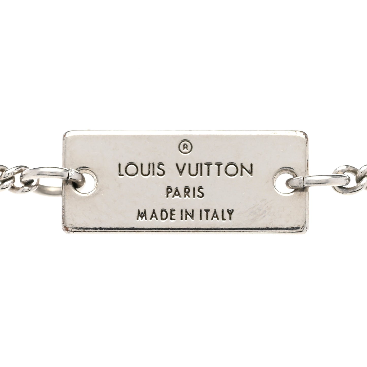 Zamac Palladium Monogram Charms Necklace Silver