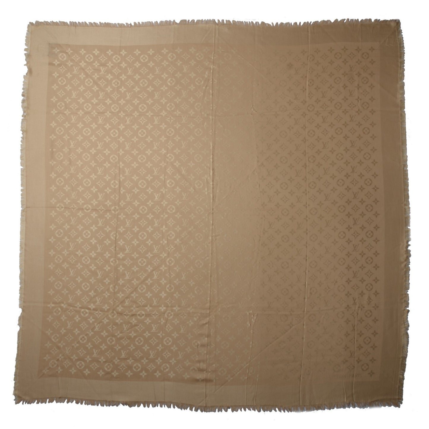 Wool Silk Monogram Shawl Dune