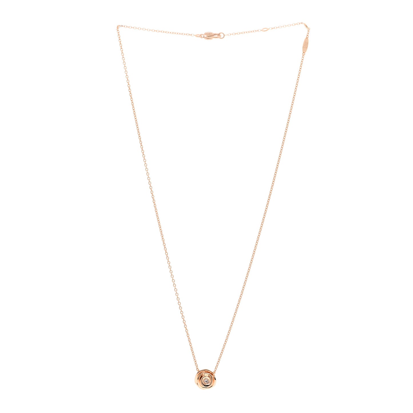 18K Rose Gold Diamond Small Rose Couture Necklace