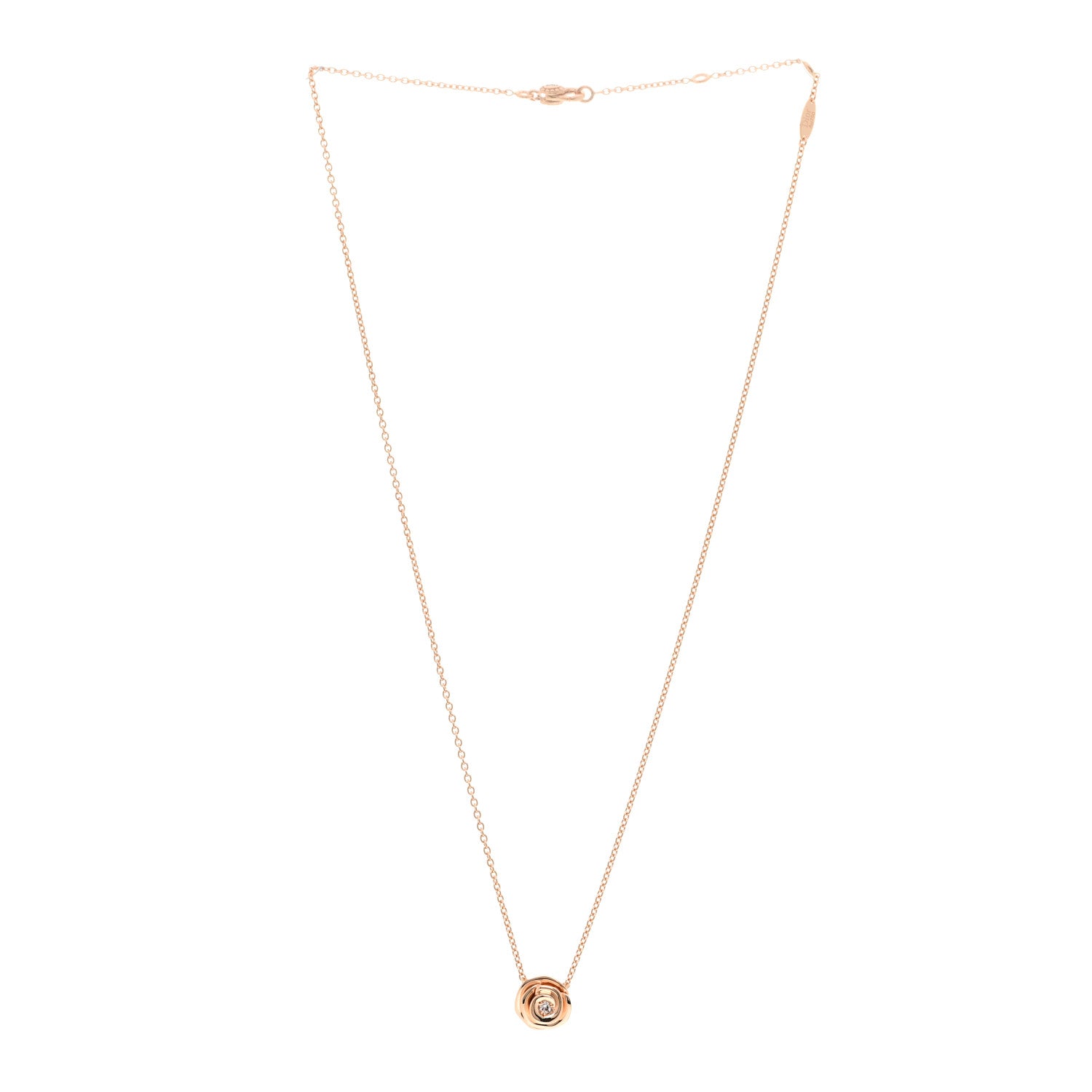 Christian Dior 18K Rose Gold Diamond Small Rose Couture Necklace 3 of 6