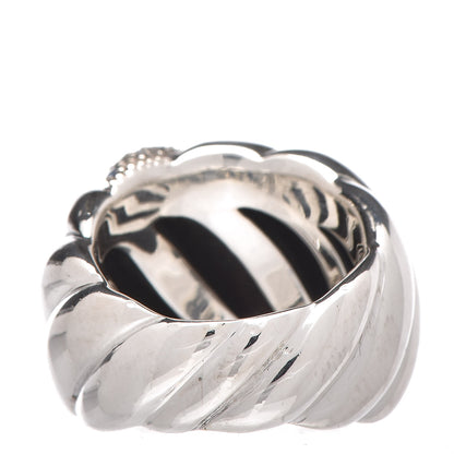 David Yurman Sterling Silver Diamond Topaz Sculpted Cable Ring 51 5.75 4 of 5