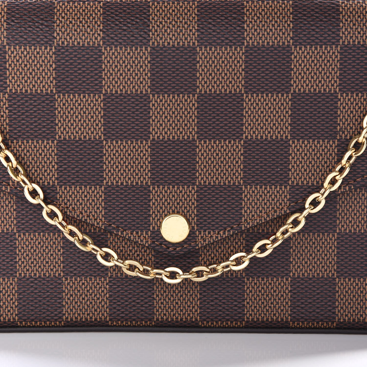 Louis Vuitton Damier Ebene Pochette Felicie Chain Wallet 11 of 12