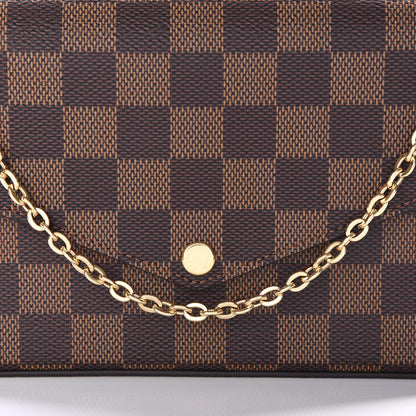 Louis Vuitton Damier Ebene Pochette Felicie Chain Wallet 11 of 12