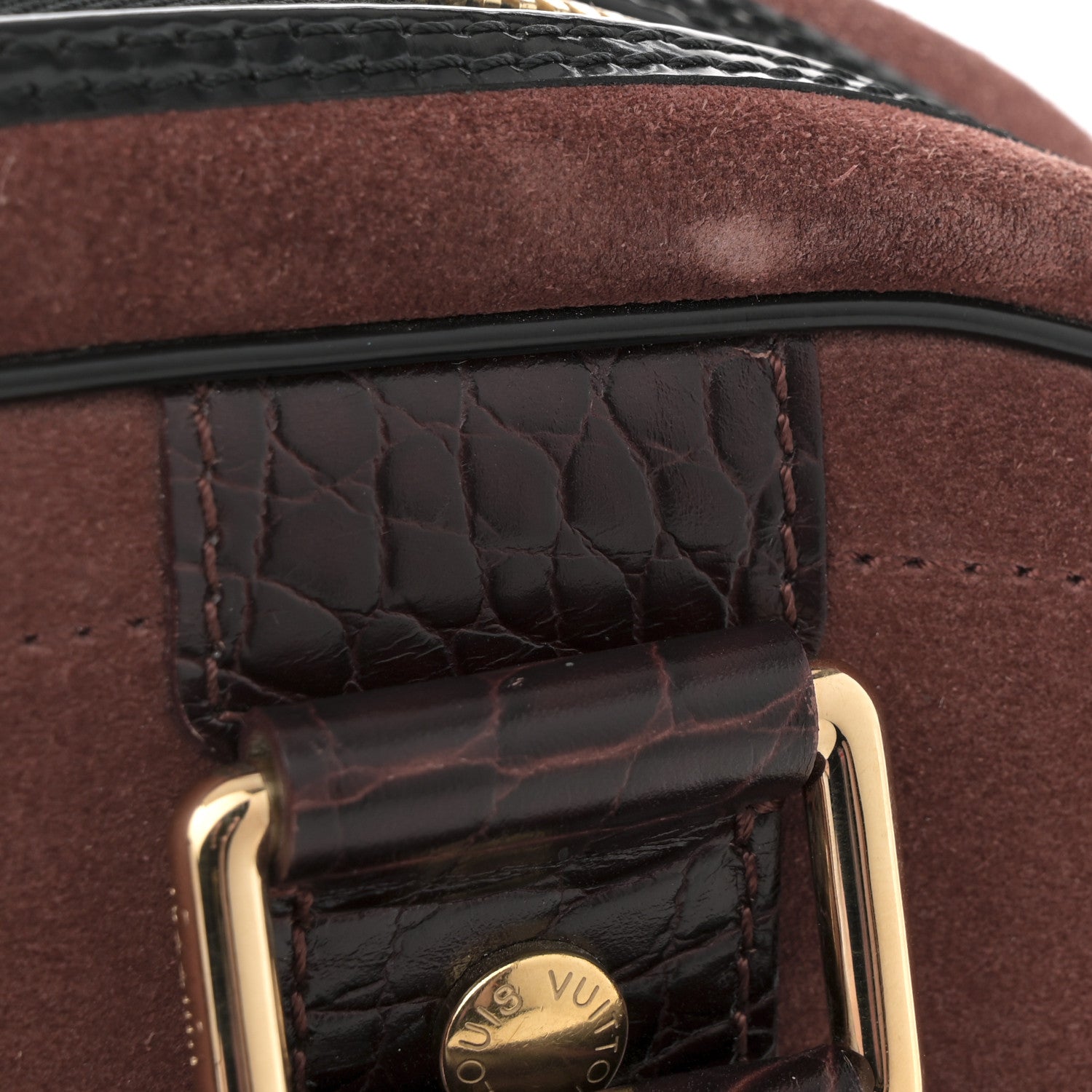 Louis Vuitton Suede Stamped Alligator Embossed Havane Bowler PM  Brun 10 of 11