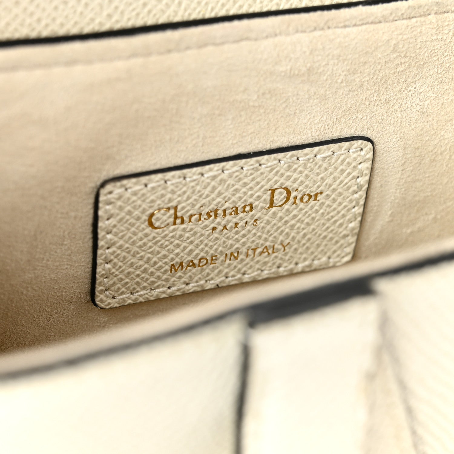 Christian Dior Grained Calfskin Mini Saddle Bag With Strap Latte 6 of 12