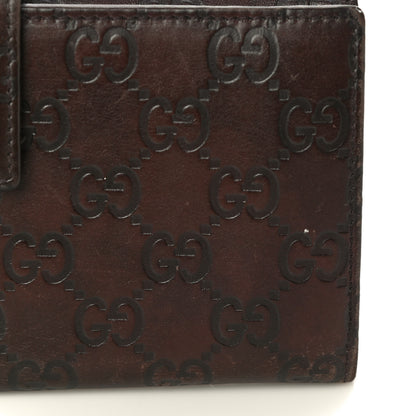 Gucci Guccissima Margaux Calfskin Metal Bar Continental Flap Wallet Chocolate 20 of 23