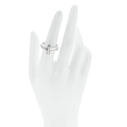 Tiffany 18K White Gold Diamond T T1 Baguette Ring 54 7 2 of 6