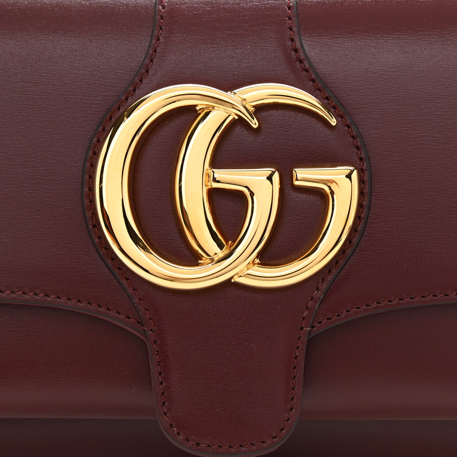 Gucci Vitello Palmellato Lux Small Arli Flap Shoulder Bag Vintage Bordeaux 8 of 8