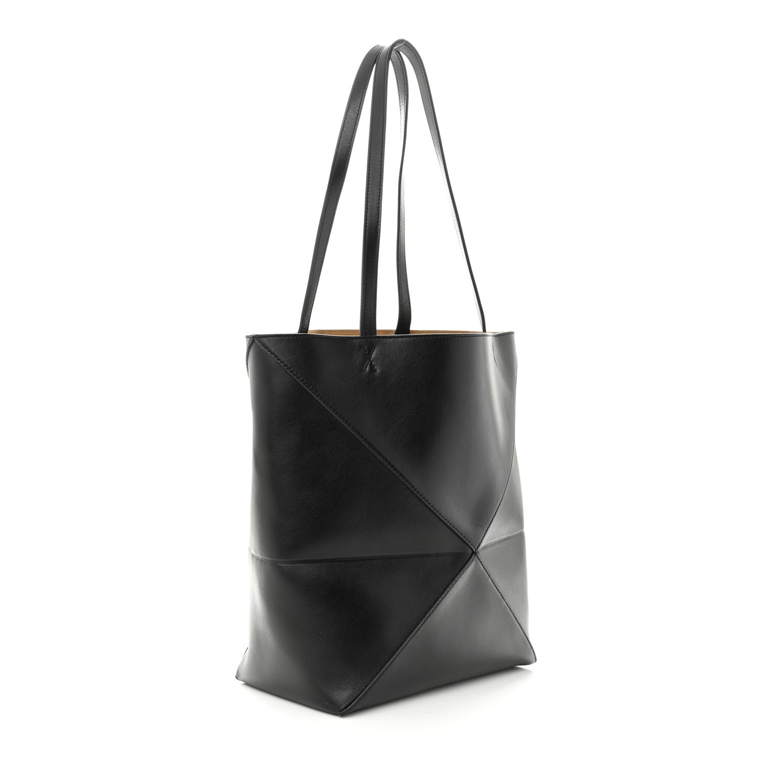 Loewe Shiny Calfskin Medium Puzzle Fold Tote Black 3 of 10