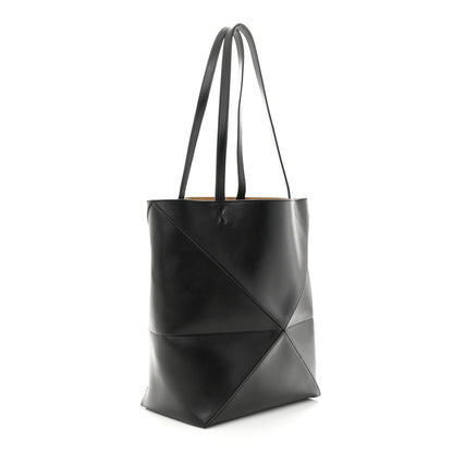 Loewe Shiny Calfskin Medium Puzzle Fold Tote Black 3 of 10