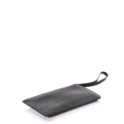 Fendi Vitello Elite Mink Fur Studded Karlito Zip Pouch Black 3 of 9