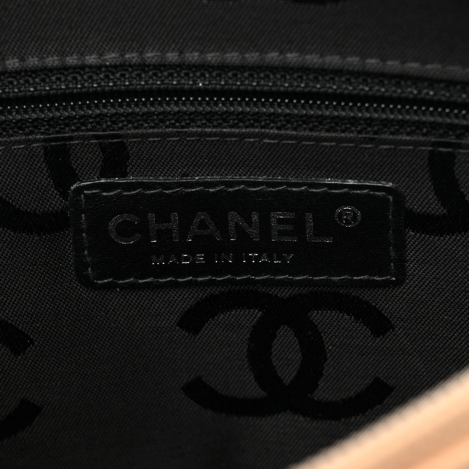 Chanel Calfskin Quilted Cambon Pochette Beige Black 5 of 8