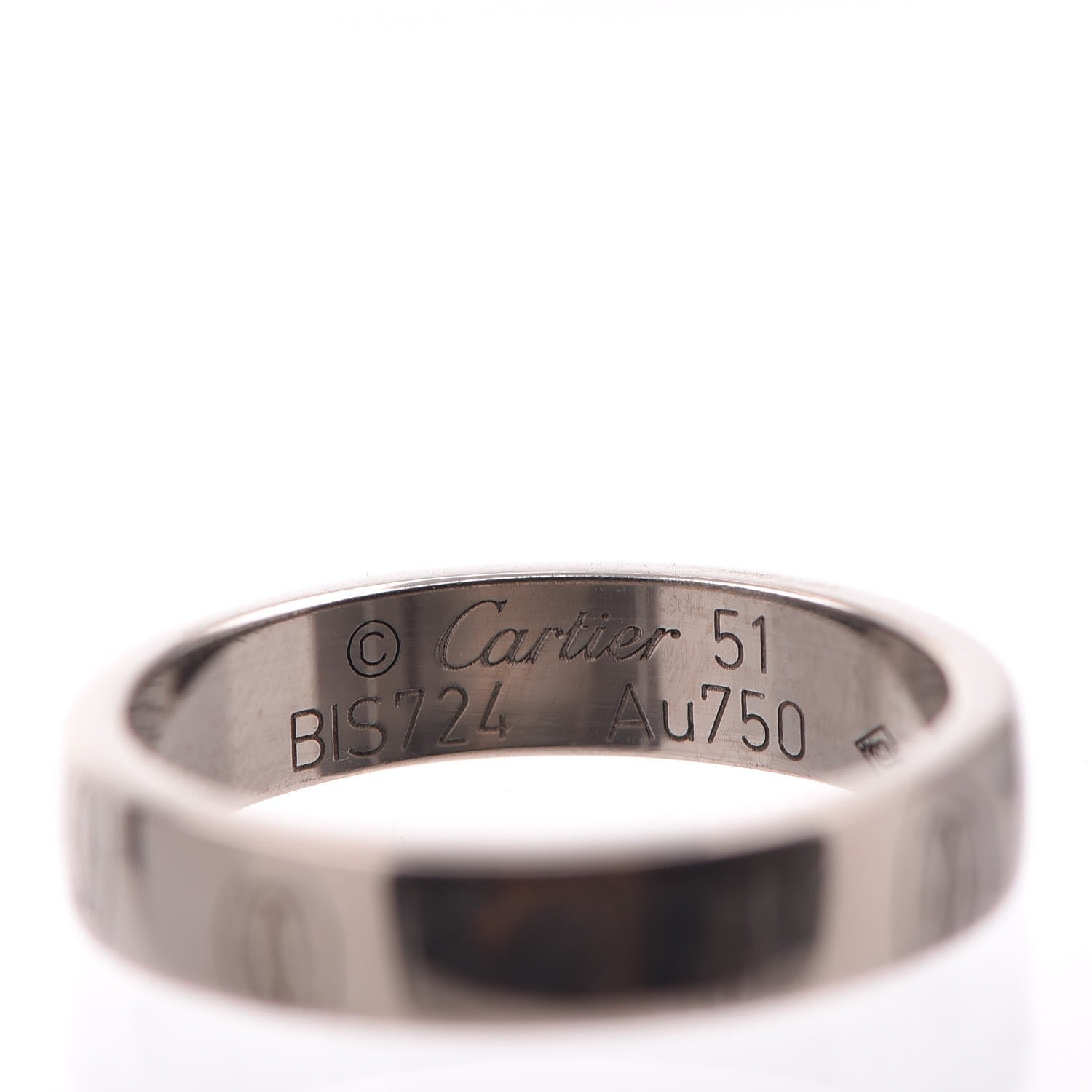 Cartier 18K White Gold 4mm Happy Birthday Band Ring 51 5.75 3 of 3