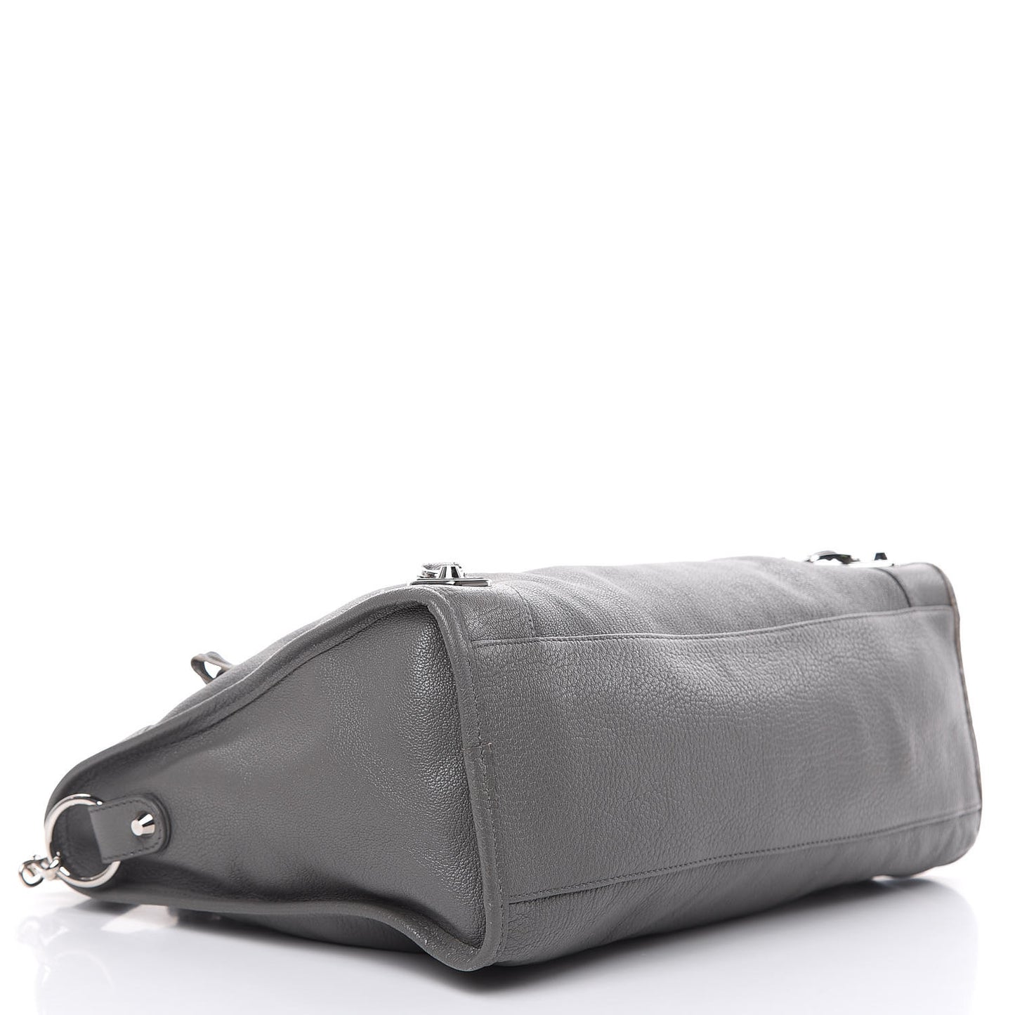 Chevre Silver Metallic Edge Hardware City Gris Acier