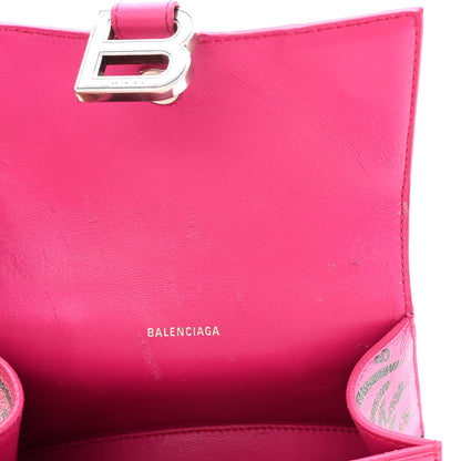 Balenciaga Smooth Calfskin Graffiti Hourglass Top Handle Bag XS Acid Fuchsia Black 10 of 13