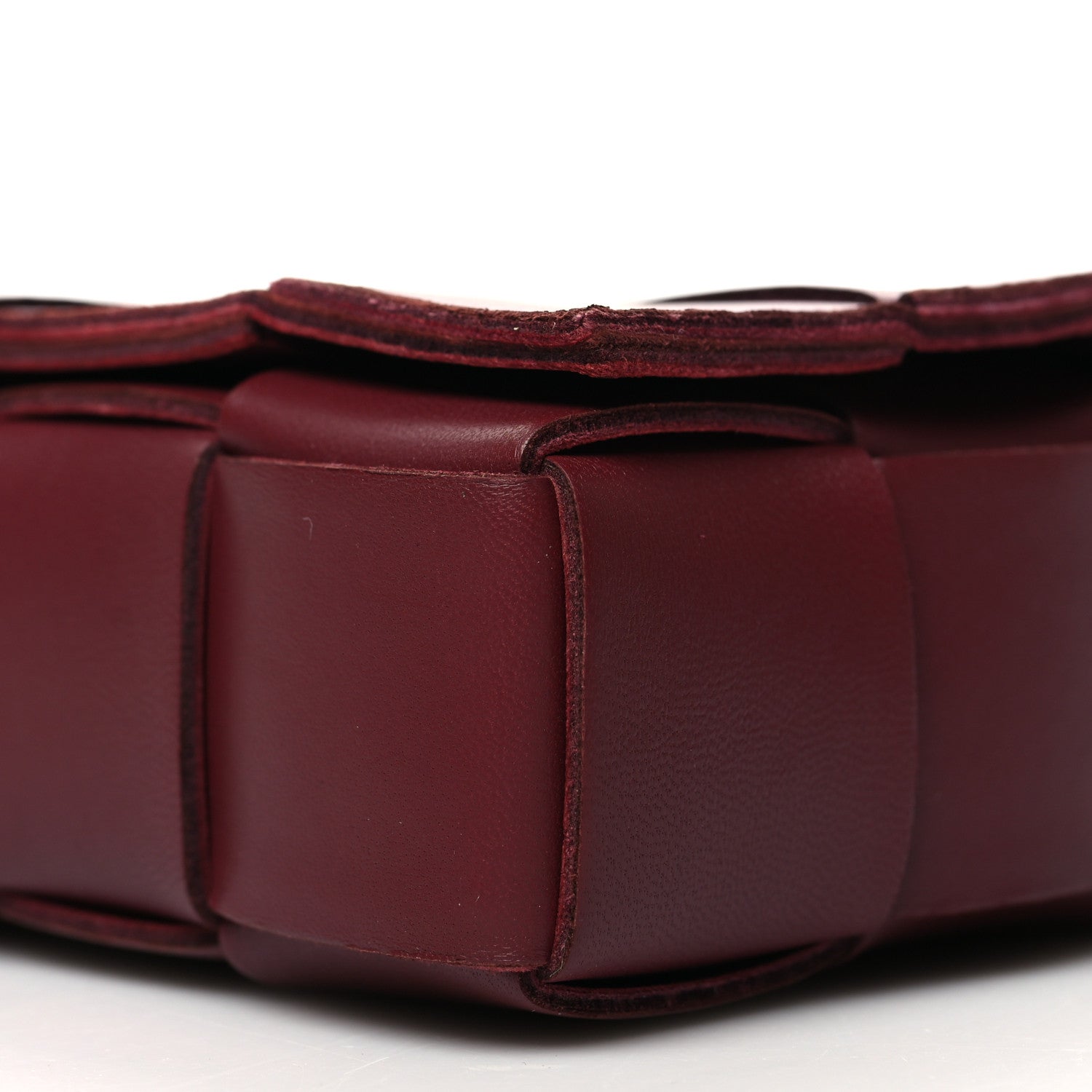 Bottega Veneta Lambskin Maxi Intrecciato Small Cassette Crossbody Bag Barolo 10 of 10