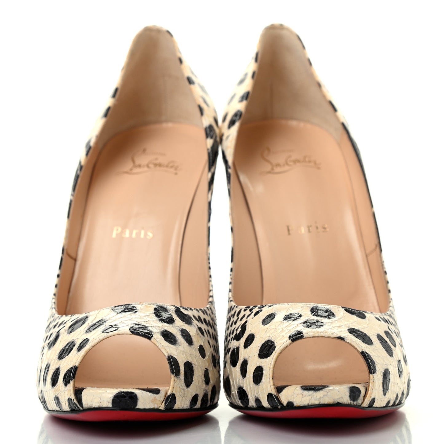 Snakeskin Watersnake Printed Nappa Pumps 40
