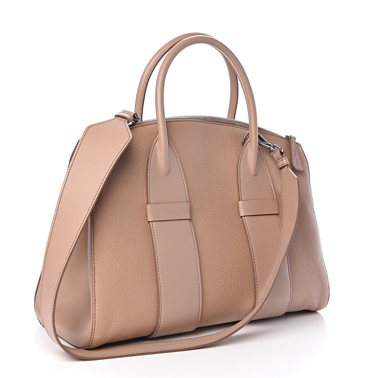 Madras Soft Calfskin Top Handle Satchel Cammeo