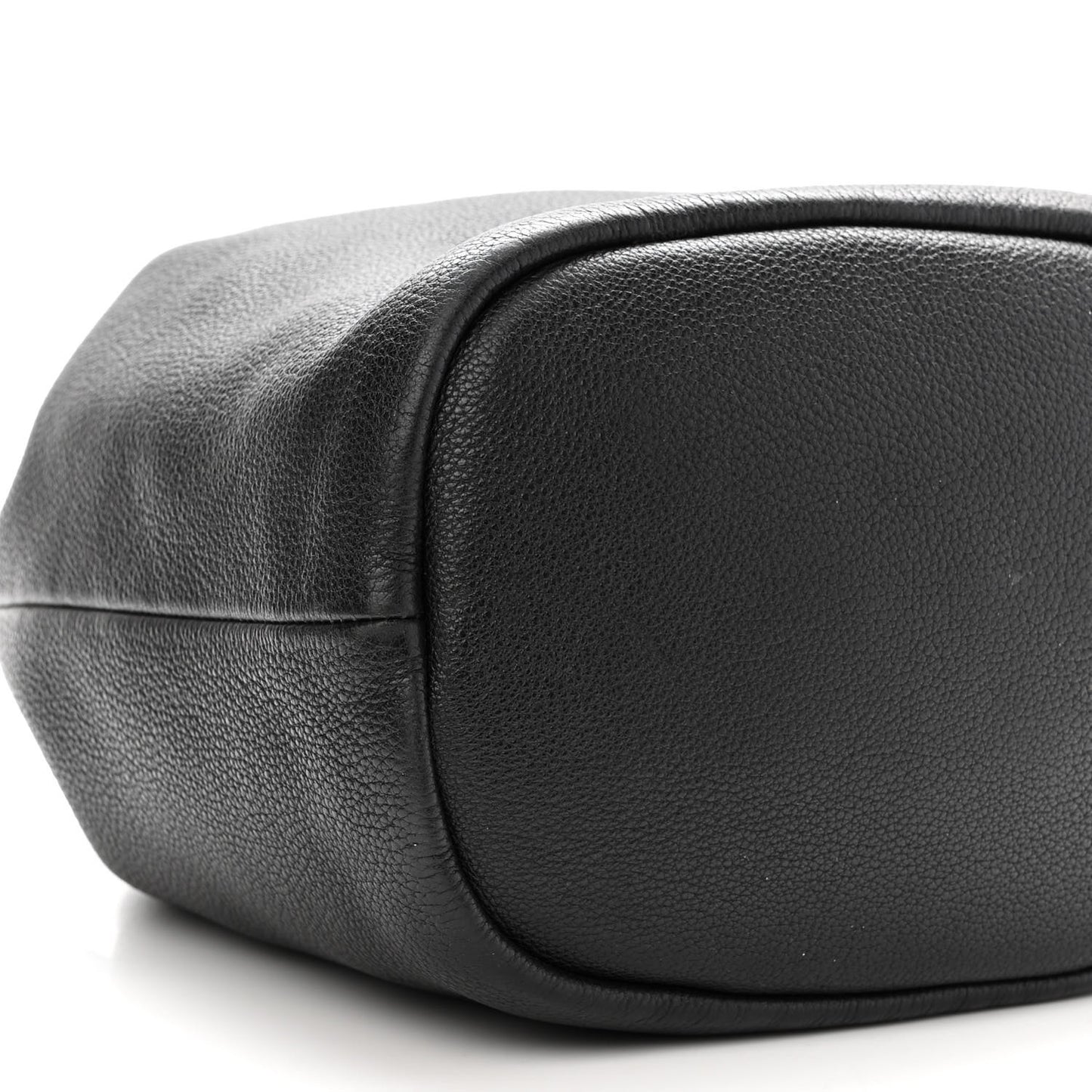 Vitello Daino Drawstring Bucket Black