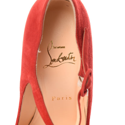 Christian Louboutin Veau Velours Lady Daf 160 Pumps 38.5 Red 7 of 8