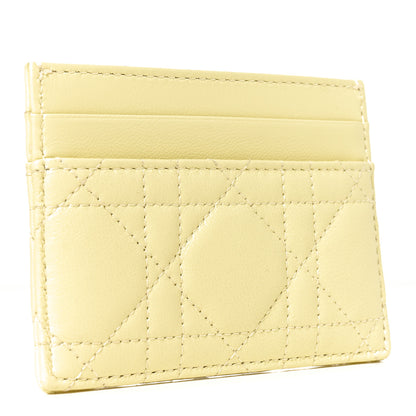 Christian Dior Lambskin Cannage Lady Dior Fressia Card Holder Mimosa 3 of 8