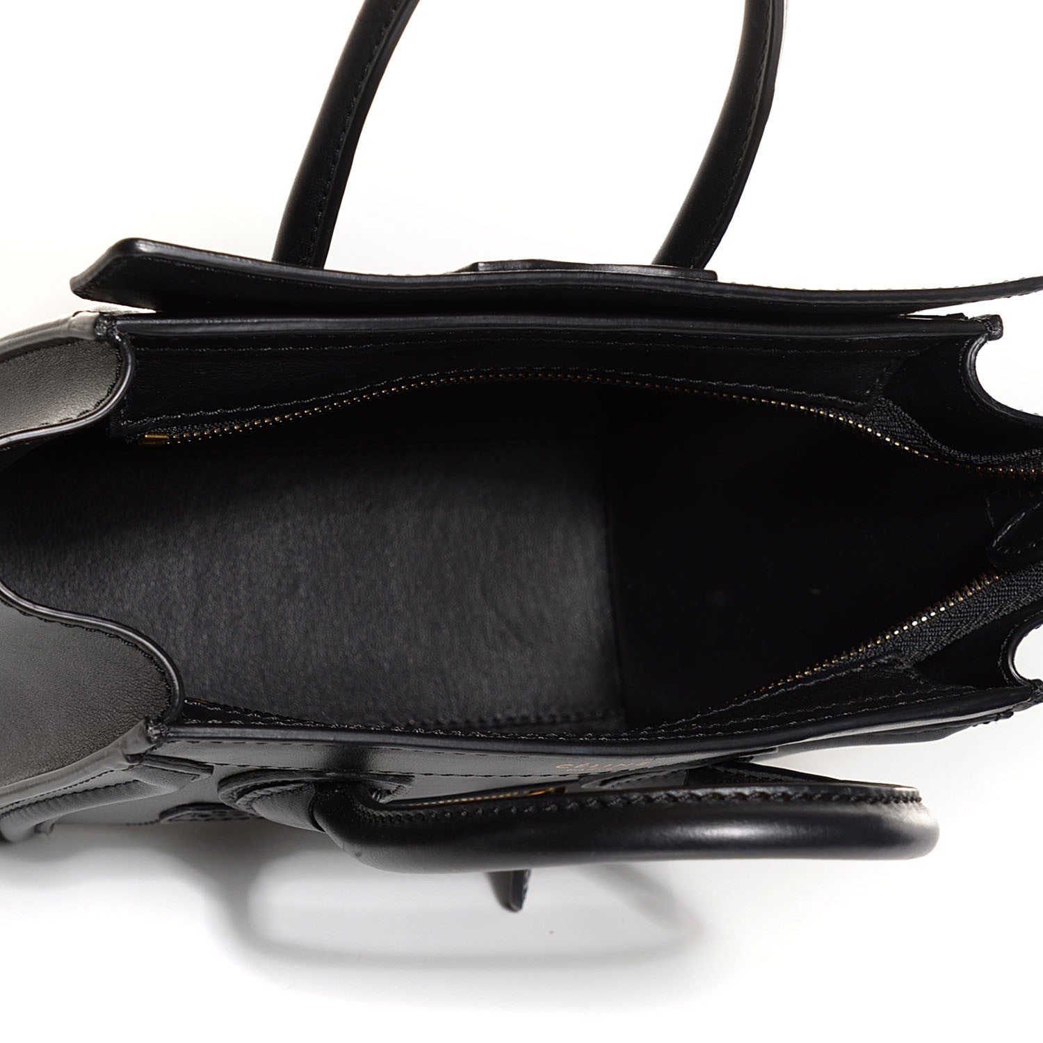 Celine Smooth Calfskin Nano Luggage Black 5 of 9