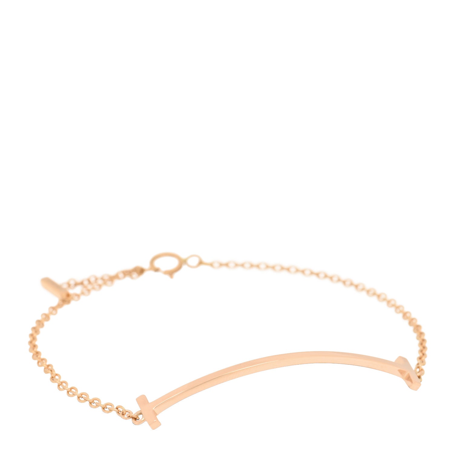 Tiffany 18K Rose Gold T Smile Bracelet 1 of 3