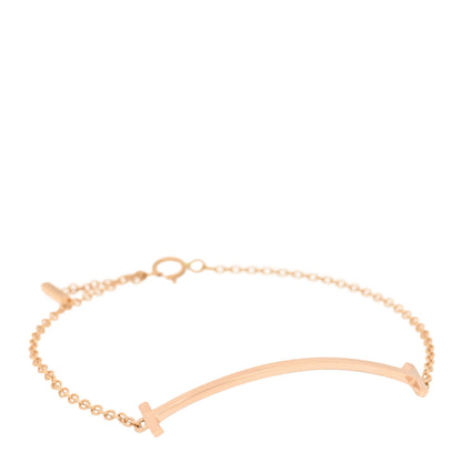 Tiffany 18K Rose Gold T Smile Bracelet 1 of 3