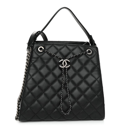 Chanel Caviar Quilted Medium CC Bucket Bag Black 1 of 13